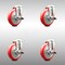 Service Caster 5 Inch 316SS Red Polyurethane Wheel Swivel Bolt Hole Caster Set with Brake SCC SCC-SS316BH20S514-PPUB-RED-TLB-4 - alternate 1